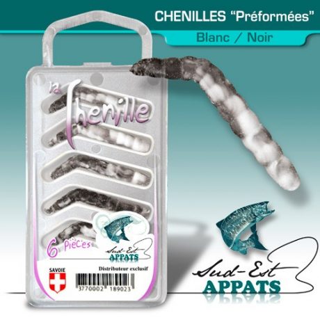 Chenilles par 6 - couleur BLANC NOIR