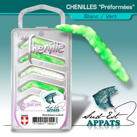 Chenilles par 6 - couleur BLANC VERT