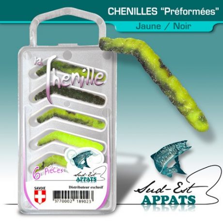 Chenilles par 6 - couleur JAUNE NOIR